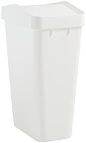 Rubbermaid Swing Top Waste Container for Home and Kitchen, Easy Access Disposal and Slim Modern Trash Can with Lid, 12.2 Gallon Capacity, White