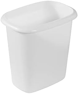 Rubbermaid Vanity Trash Can/Wastebasket, 1.5-Gallons/6-Quarts, White, for Under Counter/Kitchen/Office/Bedroom/Bathroom