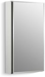 KOHLER K-CB-CLC1526FS Beveled Medicine Cabinet with Mirror Door & Adjustable Shelves, Rectangular Beveled Edge Frame, 15" x 26"