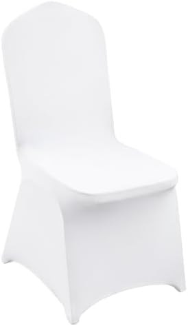 VEVOR 150 Pcs White Chair Covers Polyester Spandex Chair Cover Stretch Slipcovers for Wedding Party Dining Banquet Flat-Front Chair Cover