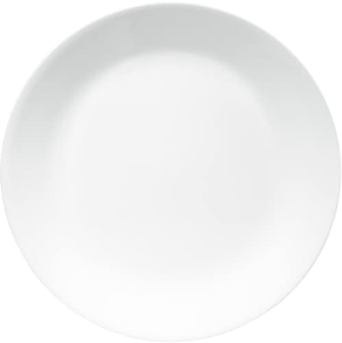 Corelle Vitrelle 4-Pieces 8.5" Glass Salad/Appetizer Plates Chip & Crack Resistant Glass Dinnerware Set Plates, Winter Frost White