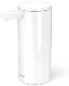 simplehuman 9 oz. Touch-Free Automatic Rechargeable Sensor Pump, White Stainless Steel, New