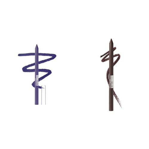 MAYBELLINE TattooStudio Long-Lasting Sharpenable Eyeliner Pencil Bundle with Amethyst and Bold Brown, 1 Count Each