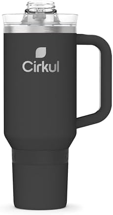 Cirkul 40oz. Carbon Stainless Steel Tumbler with Handle, All-Day StrawSip, Double-Wall Insulated