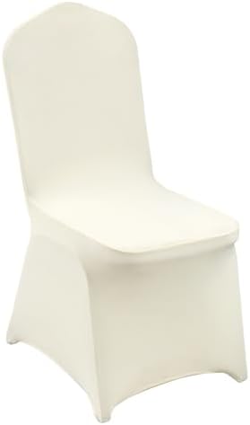 VEVOR 100 PCS Beige Chair Covers Polyester Spandex Chair Cover Stretch Slipcovers for Wedding Party Dining Banquet Chair Flat-Front Covers