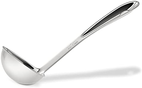 All-Clad Specialty Stainless Steel Kitchen Gadgets Soup Ladle Kitchen Tools, Kitchen Hacks Silver