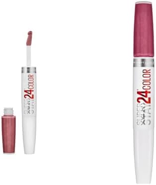 MAYBELLINE Super Stay 24 Liquid Lipstick 2-Step Makeup Bundle with Forever Chestnut Brown and Timeless Rose Pink, 1 Count Each
