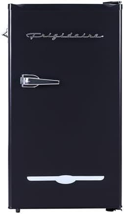 FRIGIDAIRE EFR376-BLACK 3.1 Cu Ft Black Retro Bar Fridge with Side Bottle Opener