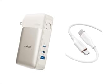 Anker GaNPrime Power Bank USB C Cable,100W USB C to USB C Flow Cord, Type C Charger Fast Charging