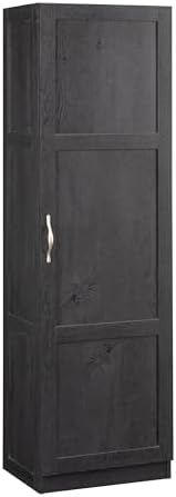 Sauder Miscellaneous Tall Storage Cabinet, Kitchen Pantry, Single Door with Adjustable Shelves, Raven Oak Finish
