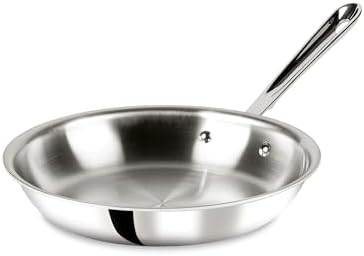 All-Clad D3 10 Inch Stainless Steel Frying pan, 3-Ply Stainless Steel Pan, Induction, Oven Broiler Safe 600F Skillet, Professional Cookware, Silver