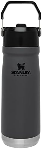 Stanley IceFlow Flip Straw Water Bottle 22 oz | Built-In Straw for Travel and Sports | Lightweight and Leak Resistant | Insulated Stainless Steel | BPA-Free | Charcoal