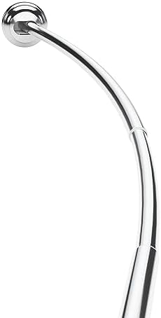 Zenna Home NeverRust Rustproof Aluminum Tension Mount Curved Shower Rod, Chrome, 50" to 72"
