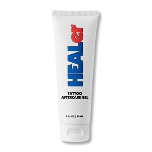 HEALer Tattoo Aftercare Gel with Aloe & Vitamin E Moisturizer for New Tattoos & Piercings - Non-Greasy, Fragrance-Free - 3oz