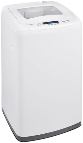Magic Chef Top Load Compact Washer with LED Display, 6 Cycles, Delay Start Function, 3 Water Levels & 3 Temperature Settings, White, 0.9 Cubic Feet