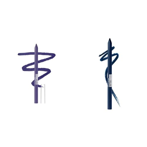 MAYBELLINE TattooStudio Long-Lasting Sharpenable Eyeliner Pencil Bundle with Amethyst and Striking Navy, 1 Count Each