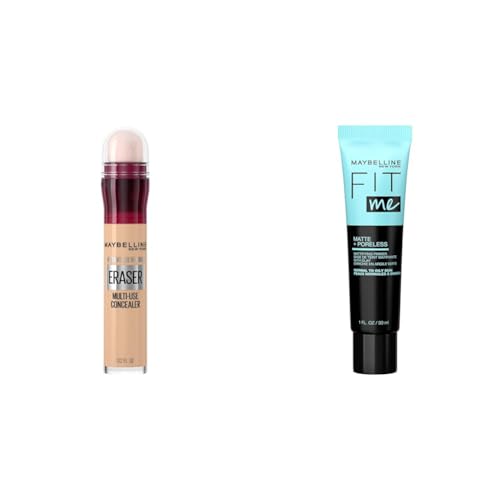 Maybelline Instant Age Rewind Dark Circles Concealer & Fit Me Matte Poreless Primer with SPF 20, 120 & 16HR Wear