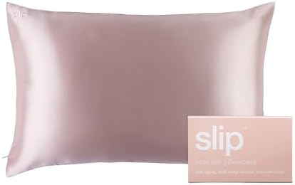 slip The Original Queen Pure Silk Pillow Case - 100% Pure 22 Momme Mulberry Silk - Queen Size Standard Pillow Case - Anti-Aging, Anti-BedHead, Anti-Sleep Crease, Pink (20" x 30")