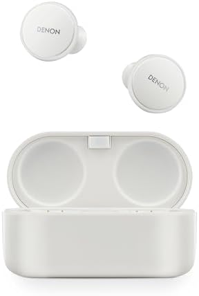 Denon PerL Pro True Wireless Earbuds - Adaptive Active Noise Cancelling, Personalized Sound with Masimo Adaptive Acoustic Technology, Spatial Audio, 32Hr-Battery Life, Wireless Charging, White
