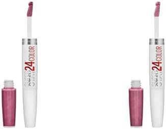MAYBELLINE Super Stay 24 Liquid Lipstick 2-Step Makeup with Moisturizing Balm, Infinite Petal Pink and Perpetual Plum Purple, 1 Count Each