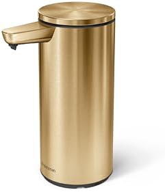 simplehuman 9 oz. Touch-Free Automatic Rechargeable Sensor Pump, Brass Stainless Steel, New