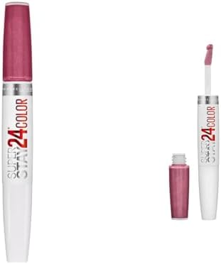 MAYBELLINE Super Stay 24 Liquid Lipstick 2-Step Makeup Bundle with Timeless Rose Pink and Perpetual Plum Purple, 1 Count Each