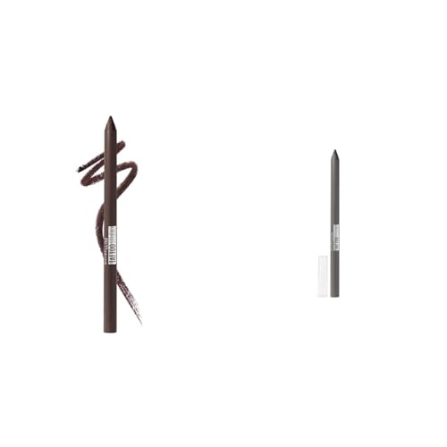 MAYBELLINE TattooStudio Long-Lasting Sharpenable Eyeliner Pencil Bundle with Bold Brown and Intense Charcoal, 1 Count Each