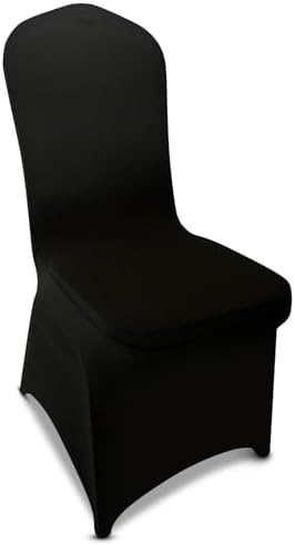 100 Pieces Black Chair Covers - Versatile Stretch Polyester Spandex Dining Chair Slipcovers for Dining, Party, Wedding, Banquet, and More