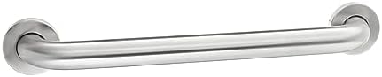 Amazon Basics Bathroom Handicap Safety Grab Bar, 18 Inch Length, 1.5 Inch Diameter, Holds up to 500LBs, ADA Compliant, Stainless Steel