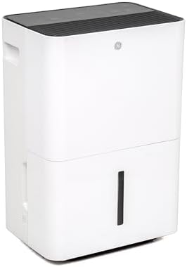 GE Energy Star Portable Dehumidifier for Basement, Bedroom, Bathroom, Closet or Small Rooms up to 1500 Sq Ft, 22 Pint with Removable Bucket and Continuous Drain Connect for Auto or Manual Drainage