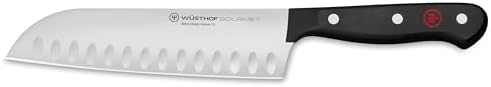 WÜSTHOF Gourmet 7" Hollow Edge Santoku Knife,Black