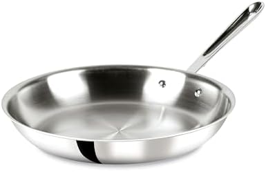 All-Clad D3 3-Ply Stainless Steel Fry Pan 12 Inch Induction Oven Broiler Safe 600F Pots and Pans, Cookware Silver