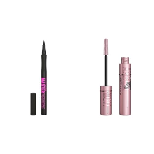 Maybelline Lash Sensational Sky High Blackest Black Mascara and Master Precise All Day Satin Black Liquid Eyeliner Bundle, Includes 1 Mascara and 1 Liquid Eyeliner for Lasting Eye Makeup