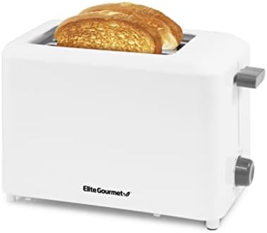 Elite Gourmet ECT-1027 Cool Touch Toaster, 7 Toast Settings Cancel Functions, Slide Out Crumb Tray, Extra Wide 1.5" Slots for Bagels Waffles Specialty Breads, Puff Pastry, Snacks, White