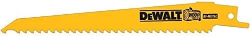 DEWALT DW4802B 6-Inch 6-TPI Taper Back Bi-Metal Reciprocating Saw Blade for General Purpose Wood Cutting, 100-Pack