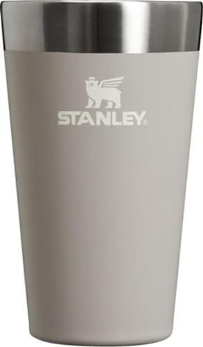 Stanley Adventure Stacking Beer Pint Glass 16oz | Stackable Drinking Cup for Cold Beverages | Dishwasher Safe | Insulated Stainless Steel Tumbler | BPA-Free | Ash 2.0