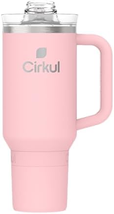 Cirkul 40oz. Blush Stainless Steel Tumbler with Handle, All-Day StrawSip™, Double-Wall Insulated