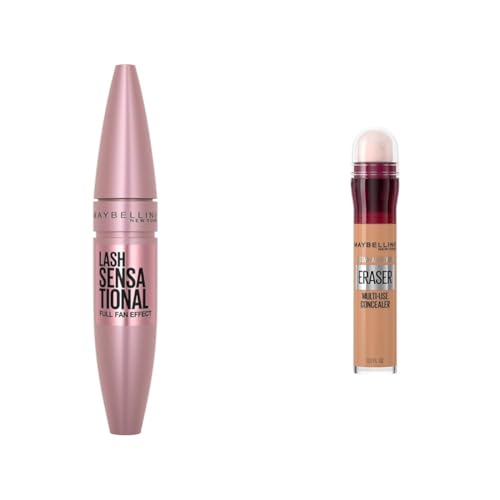 Maybelline Lash Sensational Mascara and Instant Age Rewind Concealer, 130, 1 Count