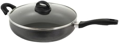 Oster Clairborne Aluminum Non Stick Saute Pan with Lid, 12-Inch, Black