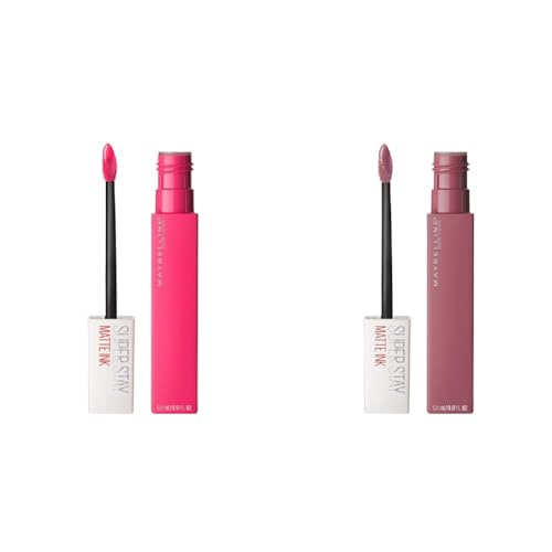 MAYBELLINE Super Stay Matte Ink Liquid Lipstick Romantic Vivid Pink & Lover Mauve Neutral