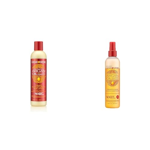 Creme of Nature Argan Oil Hair Lotion and Leave In Conditioner Bundle, 8.45 Fl Oz