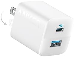 Anker USB C Charger 33W, 323 Charger, 2 Port Compact Charger with Foldable Plug for iPhone 15/15 Plus/15 Pro/15 Pro Max/14/13, Pixel, Galaxy, iPad/iPad Mini and More (Cable Not Included) - White