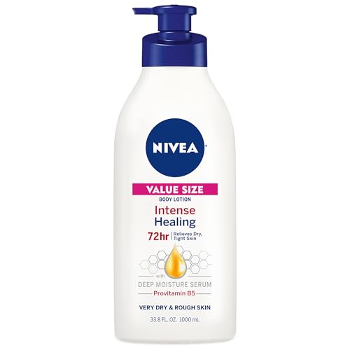 NIVEA Intense Healing Body Lotion for Very Dry, Itchy Skin with Glycerin, Provitamin B5 and Niacinamide, 72-Hour Body Moisturizer, 33.8 Fl Oz Pump Bottle