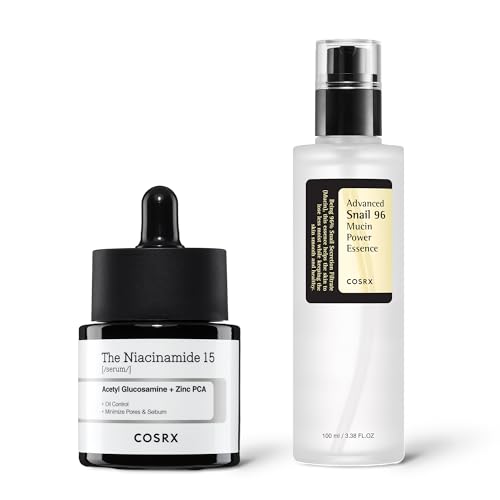 COSRX Skin Repair Set - Niacinamide 15% Serum + Snail Mucin 96% Essence, Hydrating and Pore Minimizer Serum for Glowy Skin