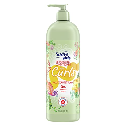 Suave Kids Naturals Curls Detangling Conditioner, Dermatologist Tested and Tear-free, 20 oz
