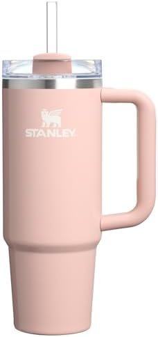 STANLEY Quencher H2.0 Tumbler with Handle and Straw 30 oz | Flowstate 3-Position Lid | Cup Holder Compatible for Travel | Insulated Stainless Steel Cup | BPA-Free | Peach Whip Gloss