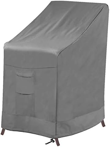 Vailge Stackable Patio Chair Cover,100% Waterproof Outdoor Chair Cover, Heavy Duty Lawn Patio Furniture Covers,Fits for 4-6 Stackable Dining Chairs,36"Lx28"Wx47"H,Grey