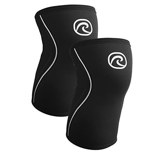 Rehband RX Knee Support for Strength Training & Fitness - 7mm Neoprene Knee Sleeve, Flexible & Non-Slip, Knee Sleeve for Men & Women, Colour:Black - 1 Pair, Size:XX-Small