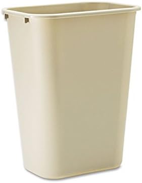 Rubbermaid Commercial 295700BG Deskside Plastic Wastebasket Rectangular 10 1/4 gal Beige