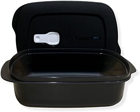 Tupperware CrystalWave Microwave Rectangle Container 4 Cups Black